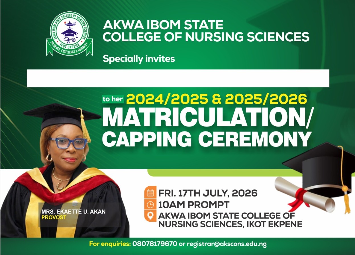 AKSCONS Announces Combined 2024/2025 & 2025/2026 Matriculation and Capping Ceremony